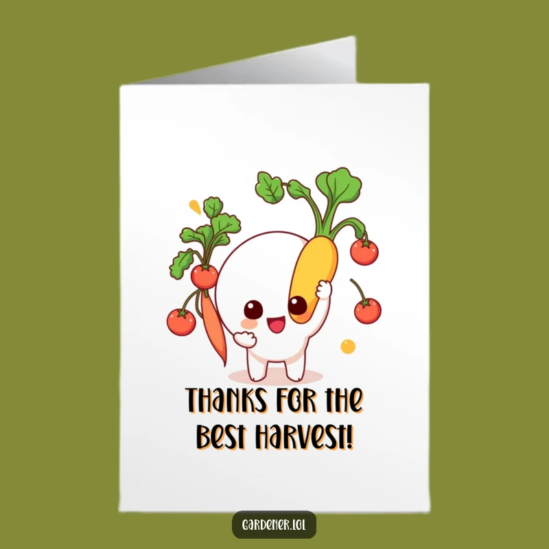 Free Printable Thank You Card: Funny Veggie Gratitude, Downloadable Gift for Growers