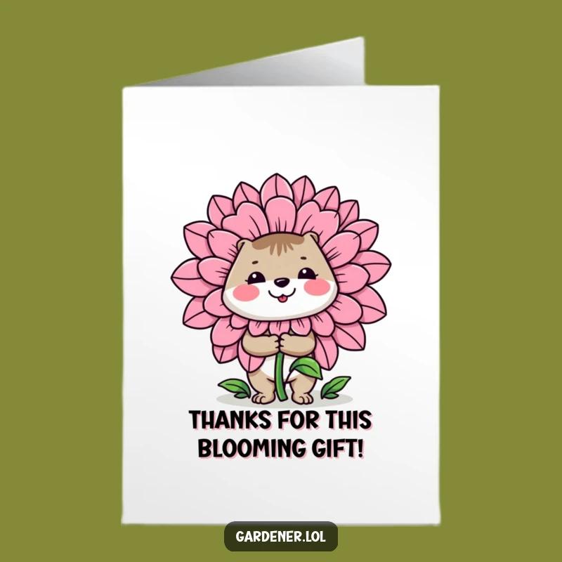 Free Printable Thank You Card: Giant Flower Gardener - Downloadable Gift