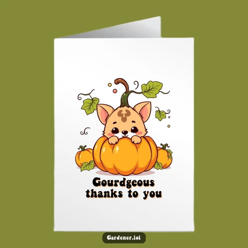 Free Printable Thank You Card: Pumpkin Animal - Funny Downloadable Gratitude