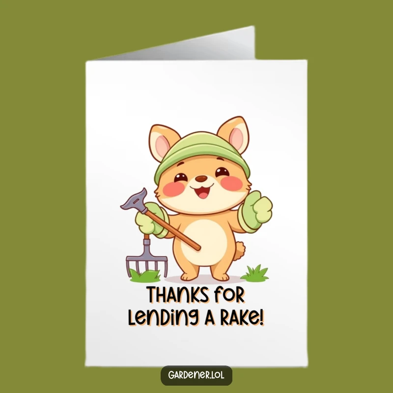 Free Printable Thank You Card: Raking in Thanks, Funny Gardener Gift!