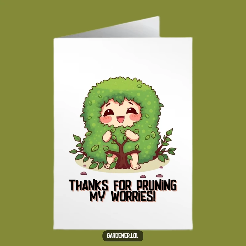 Funny Free Printable Thank You Card: Pruning Character, DIY Downloadable Gift