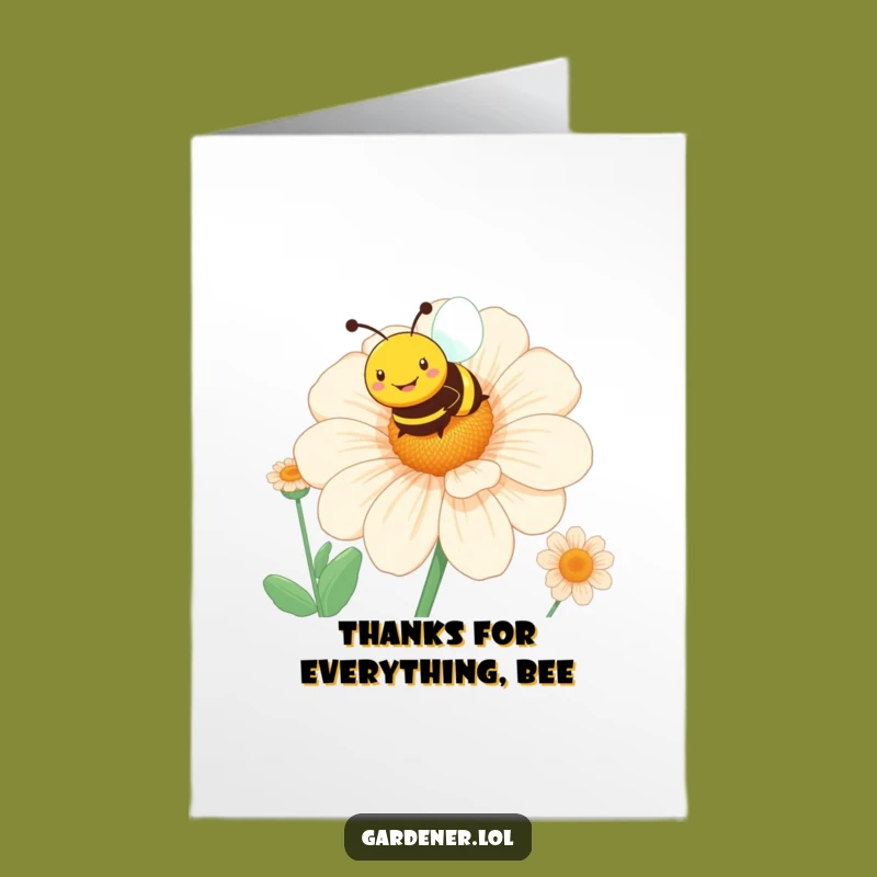 Happy Bee Flower Free Printable Thank You Card - Print Today