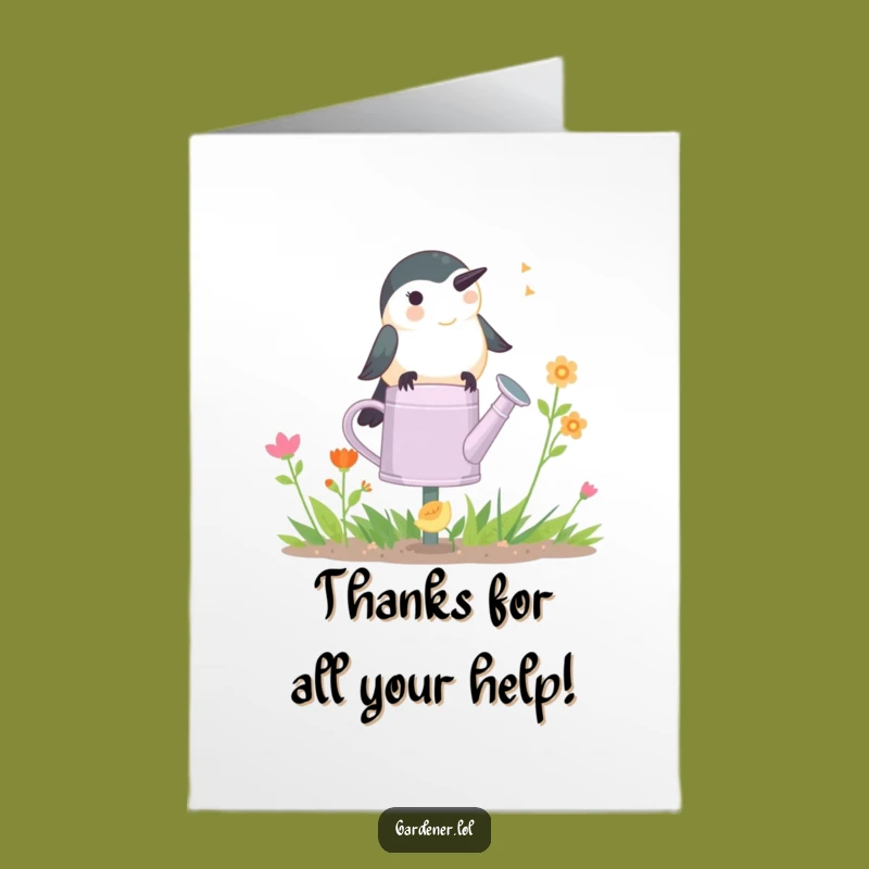 Free Printable Chickadee Gardener Thank You Card - Cute Downloadable DIY Gift