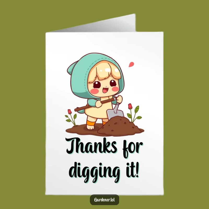 Free Printable Thank You Card: Funny Gardening Sigh, Downloadable Gift