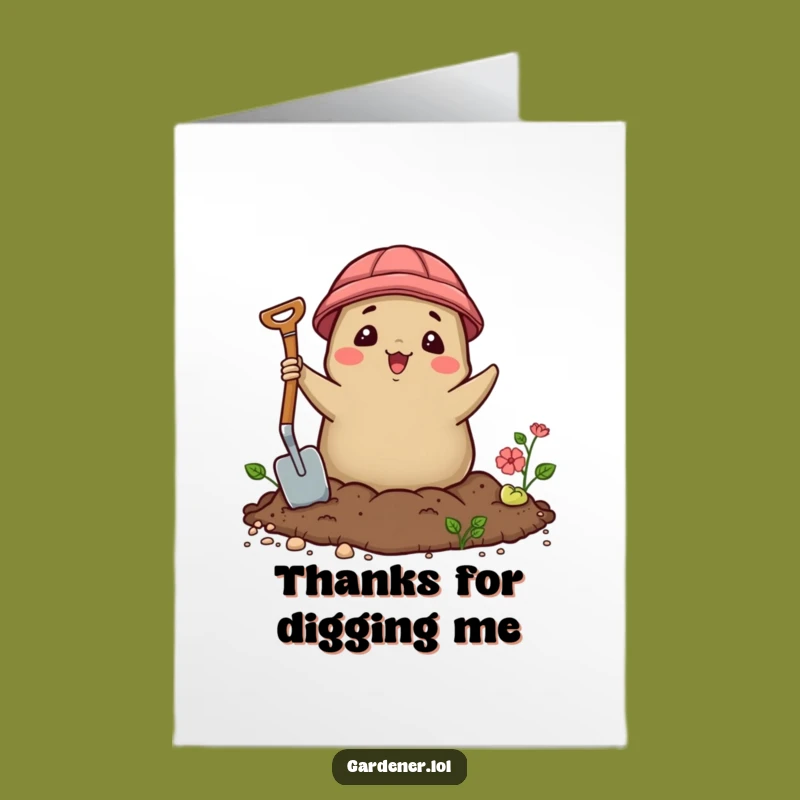 Free Printable Thank You Card: Mole Gardener Appreciation, Funny Downloadable