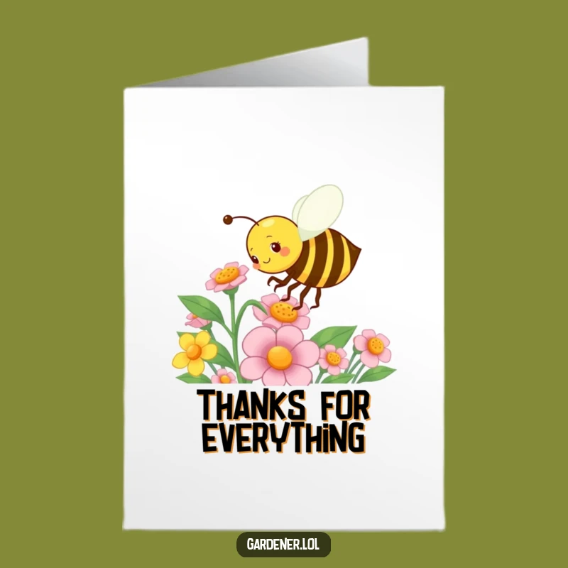 Free Printable Thank You Card: Busy Bee Gardener - Grateful Pollination Gift