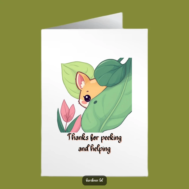 Sweet Free Printable Thank You Card: Peeking Animal for a Gentle Downloadable Gift