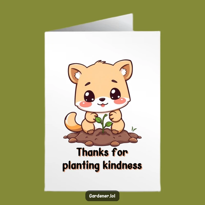 Free Printable Thank You Card: Funny Animal Planting, Effortless DIY Download