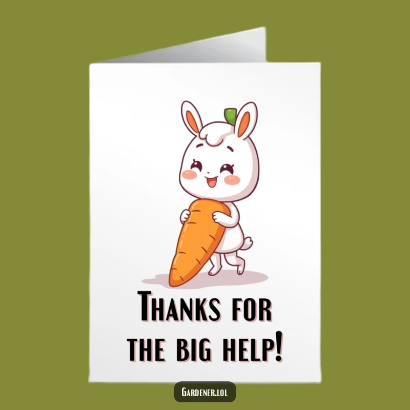 Free Printable Thank You Card: Giant Carrot Gratitude, Funny Downloadable Gift