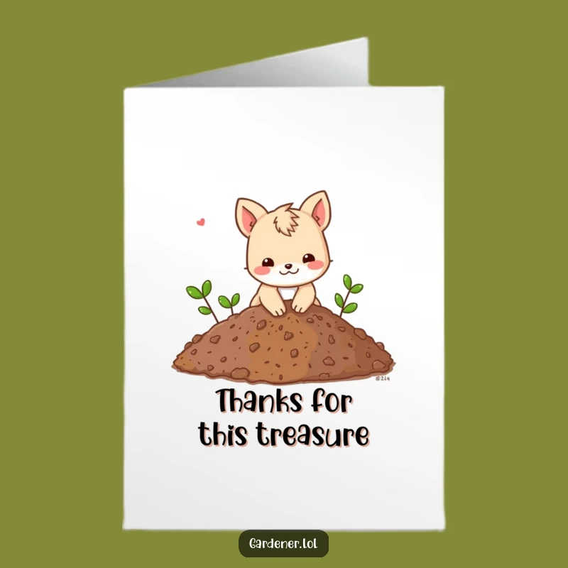 Free Printable Animal Thank You Card: Digging Up Gratitude Downloadable