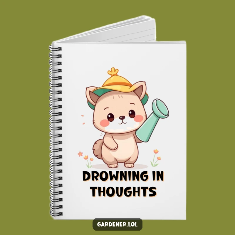 Funny Watering Can Hat Animal Notebook: Cute Journal Gift