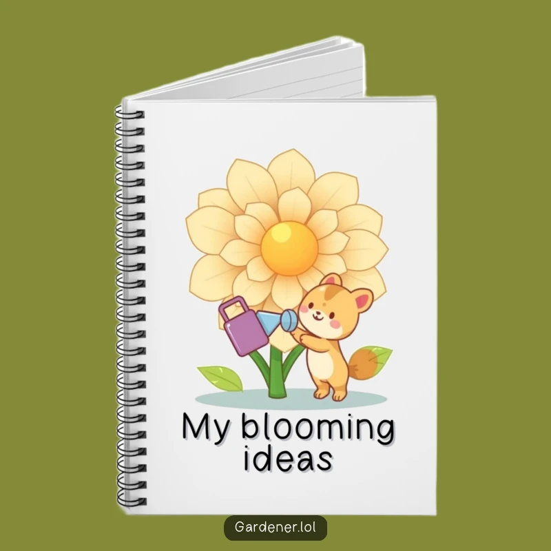 Funny Animal Gardener Notebook: Journal with Joyful Character, Watering Flower, Nature Gift