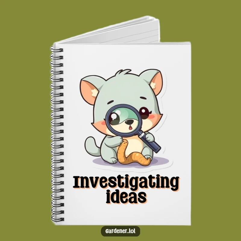 Funny Curious Animal Worm Notebook: Magnifying Glass Journal Gift