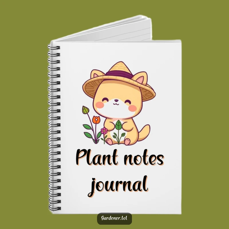 Funny Garden Hat Animal Notebook: Jot Down Ideas with Cheerful Plant Notes