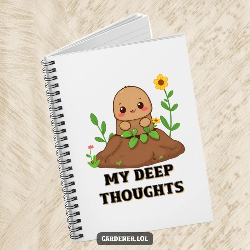 Funny Mole Gardener Notebook: A curious mole emerges from a hole, inspiring notes and thoughtful discoveries.