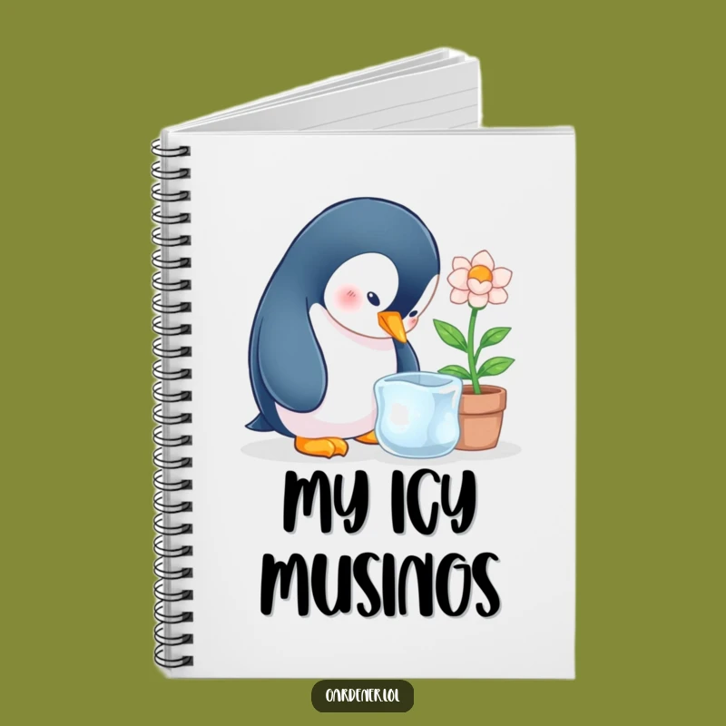 Funny Penguin Ice Flower Notebook, Journal for Winter Ideas