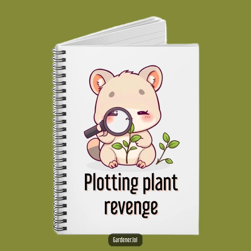 Funny Plant Journal Notebook: Cute Animal Magnifying Glass Diary Gift