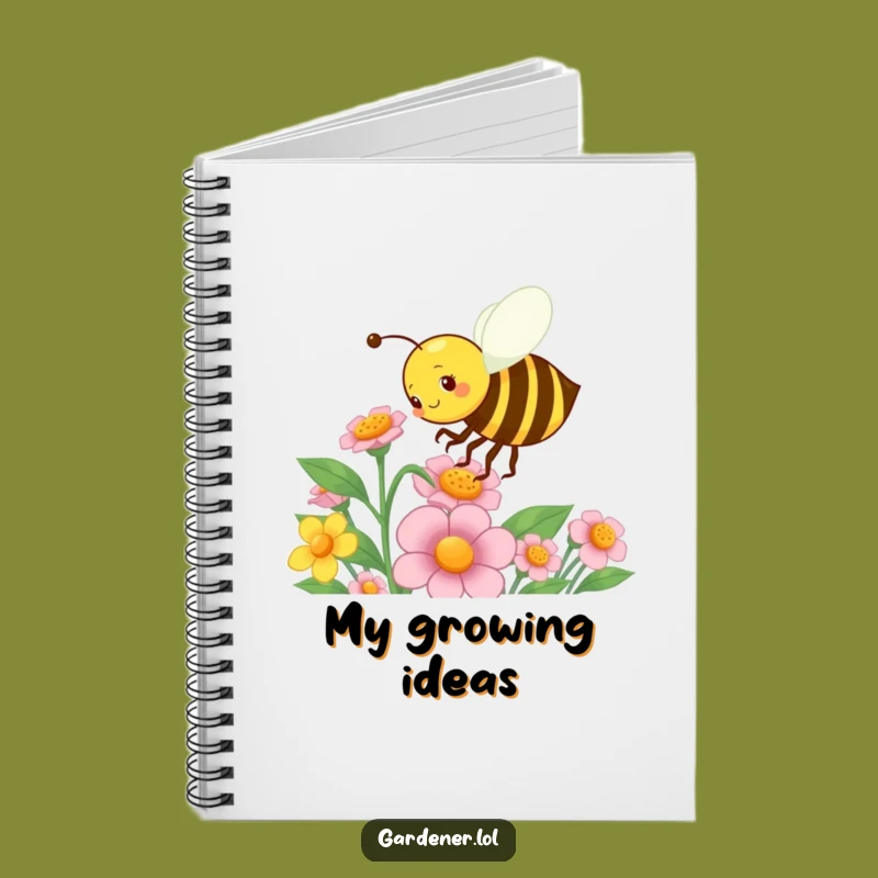 Funny Bee Gardener Notebook: Energetic Pollination Journal