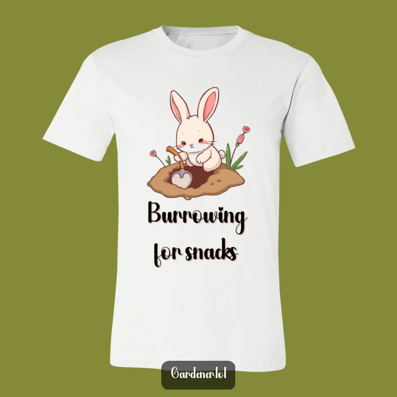 Funny Rabbit Digging Tee: Bunny Business Humor Shirt, Great Funny Gift