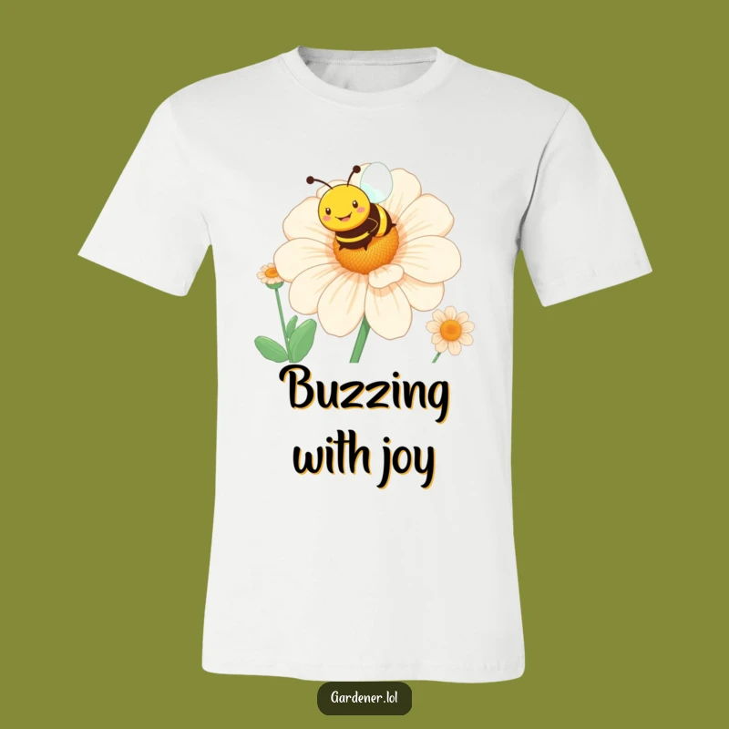 Funny Bee Flower T-Shirt: Sunny Pollinator, Blooming Graphic Tee