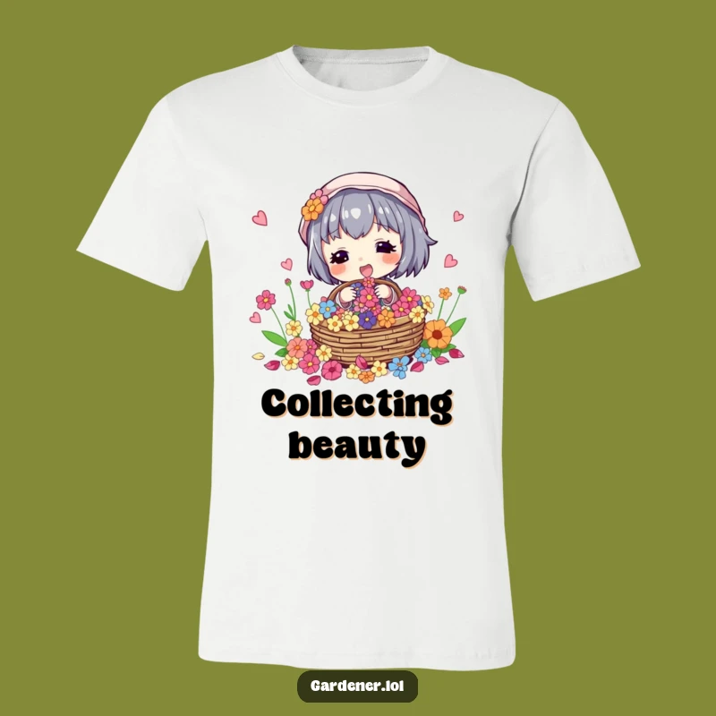 Funny Flower Petal T-Shirt: Joyful Collector for a Smile