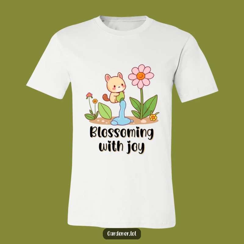 Funny Animal Watering Tee: Bloom with Happiness, a Hilarious Garden Shirt