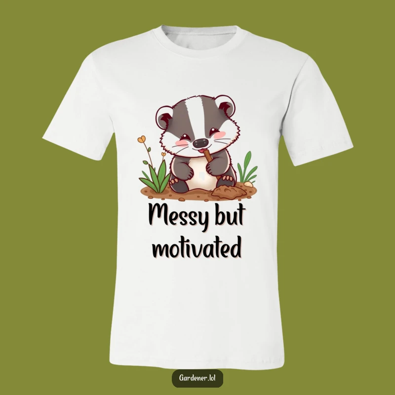 Funny Badger Gardener T-Shirt: Digging Badger Tee, Gift for Gardeners