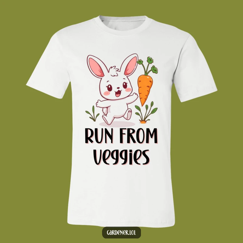 Funny Bunny Gardener Tee: Carrot Escape Surprise - Cute and Humorous Gift