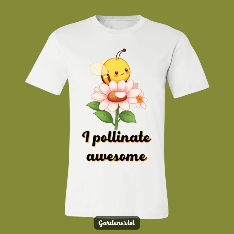 Funny Busy Bee Buzz T-Shirt - Character Flower Garden Humor Tee