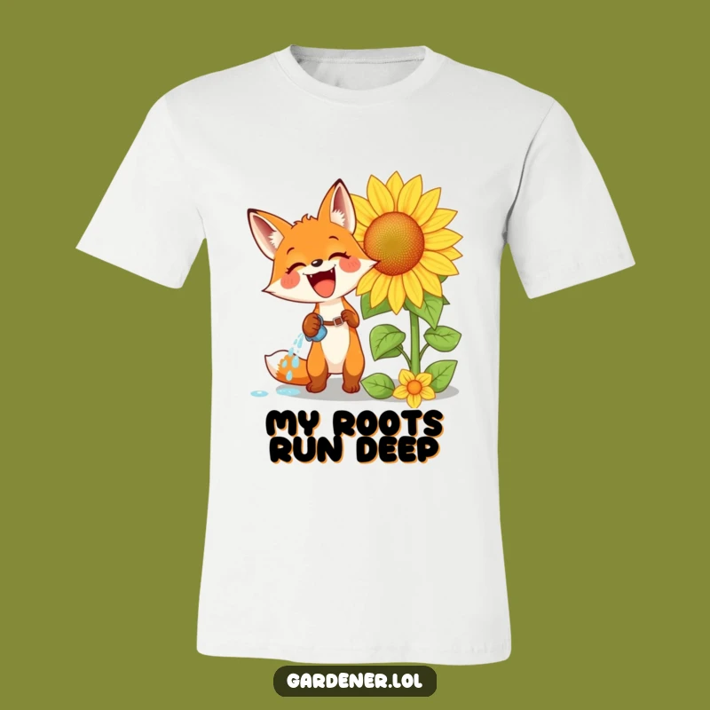 Funny Fox Glee Sunflower T-Shirt: Hilarious Gardener Tee for a Great Gift!