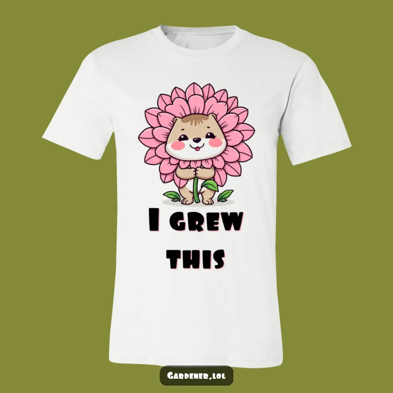 Funny Gardener Flower T-Shirt: Cheerful Animal Bloom Tee, Gift for Gardeners