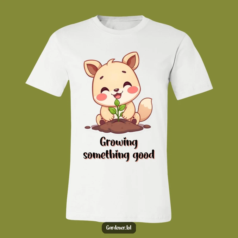 Funny Happy Animal Planting T-Shirt, Cheerful Garden Apparel
