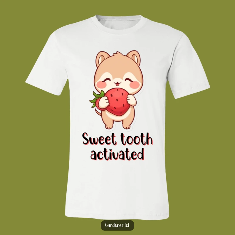 Funny T-Shirt: Cute Animal's Strawberry Obsession, Playful Tee Gift