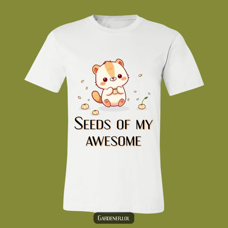 Funny Animal Seeds T-Shirt: Cute Character's Playful Seed Fun!