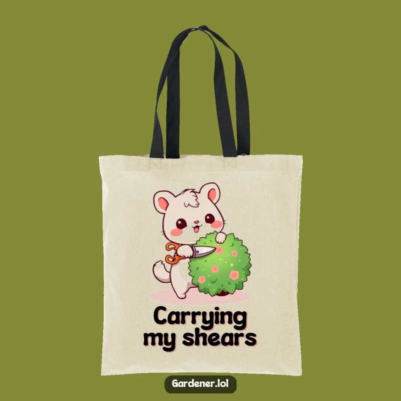 Funny Garden Tote Bag: Cute Animal Shears Carry-All for Plant Lovers