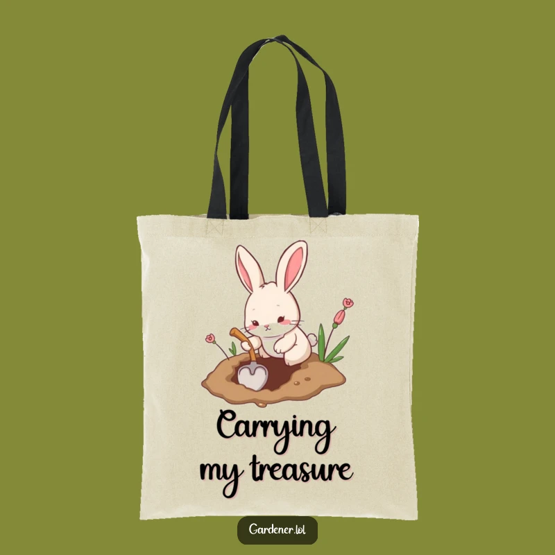 Funny Rabbit Digging Tote Bag: Carry Your Projects with Humor, Fun Gift