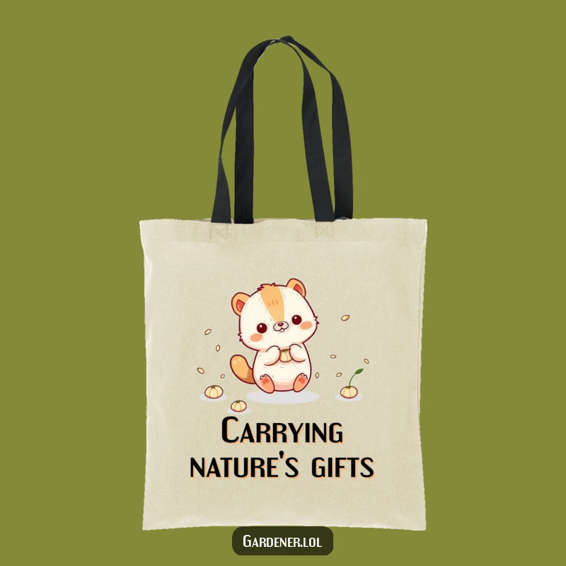 Funny Animal Seeds Tote Bag: Cute Character's Playful Nature Adventures!