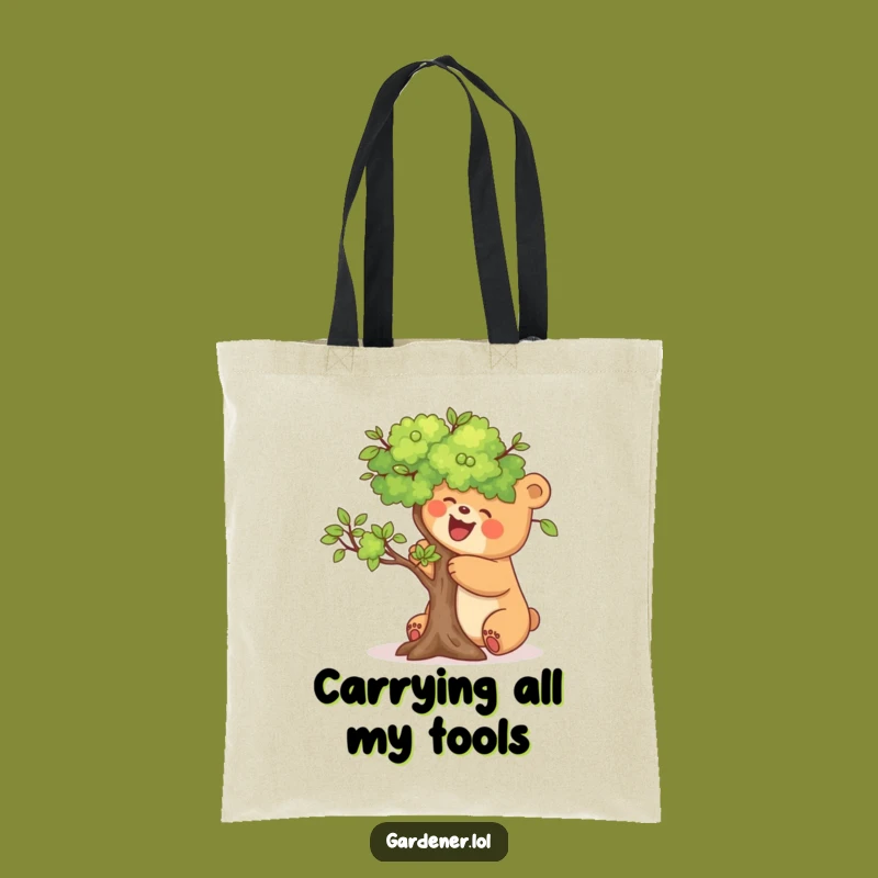 Funny Bear Pruning Tree Tote Bag: Carry Your Essentials with this Hilarious Gardener Bag!