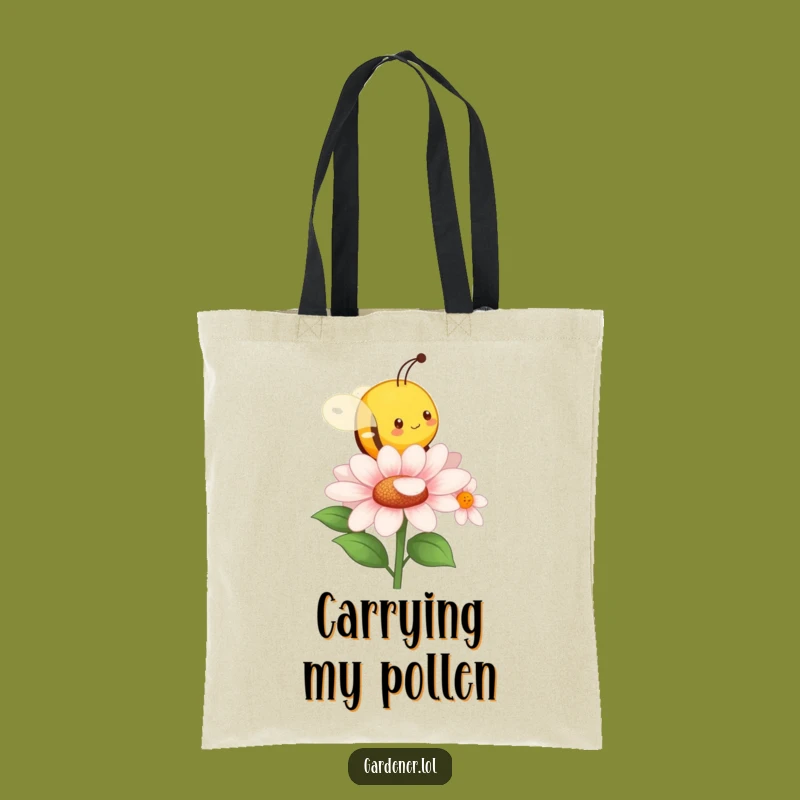 Funny Busy Bee Tote Bag - Humorous Character Flower Shopping Bag