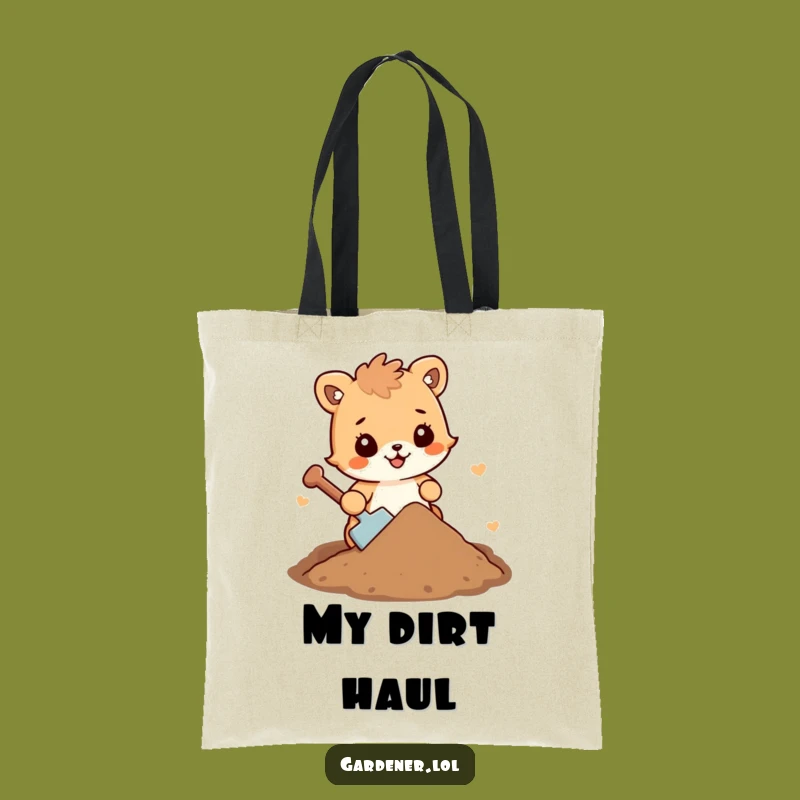 Funny Dirt Shoveling Animal Tote Bag: Carry Your Essentials with Earthy Humor