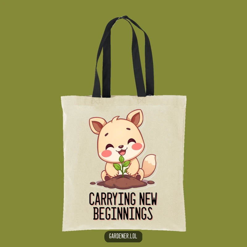 Funny Happy Animal Planting Tote Bag, Stylish Garden Companion
