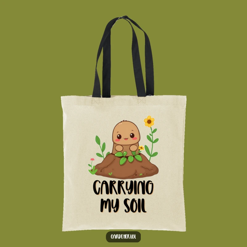 Funny Mole Gardener Tote Bag: Durable Peeking Design, Perfect Funny Gift