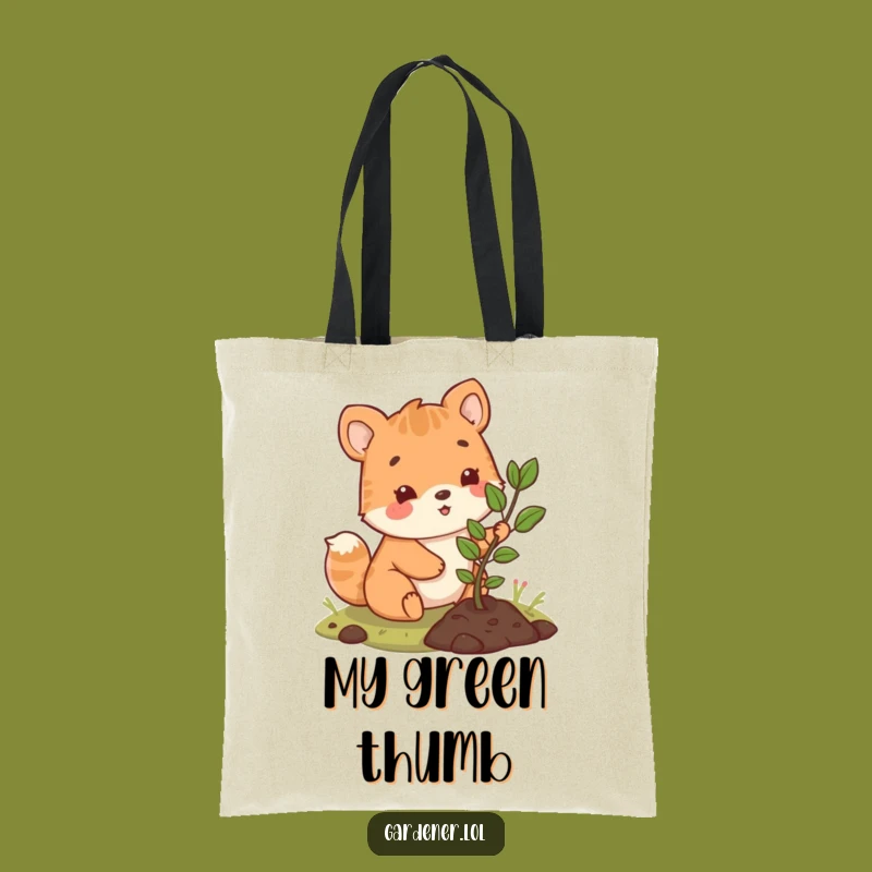 Funny Planting Sapling Tote Bag: Cute Animal's Happy Gardening, An Eco-Conscious Funny Gift