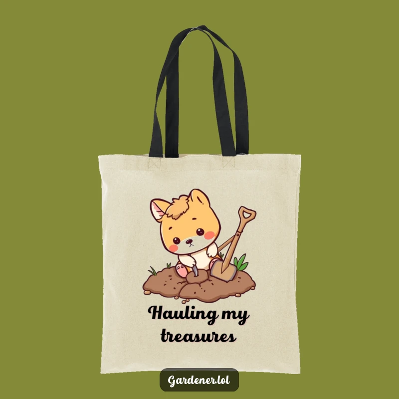 Funny Playful Animal Digging Tote Bag, Stylish Garden Accessory