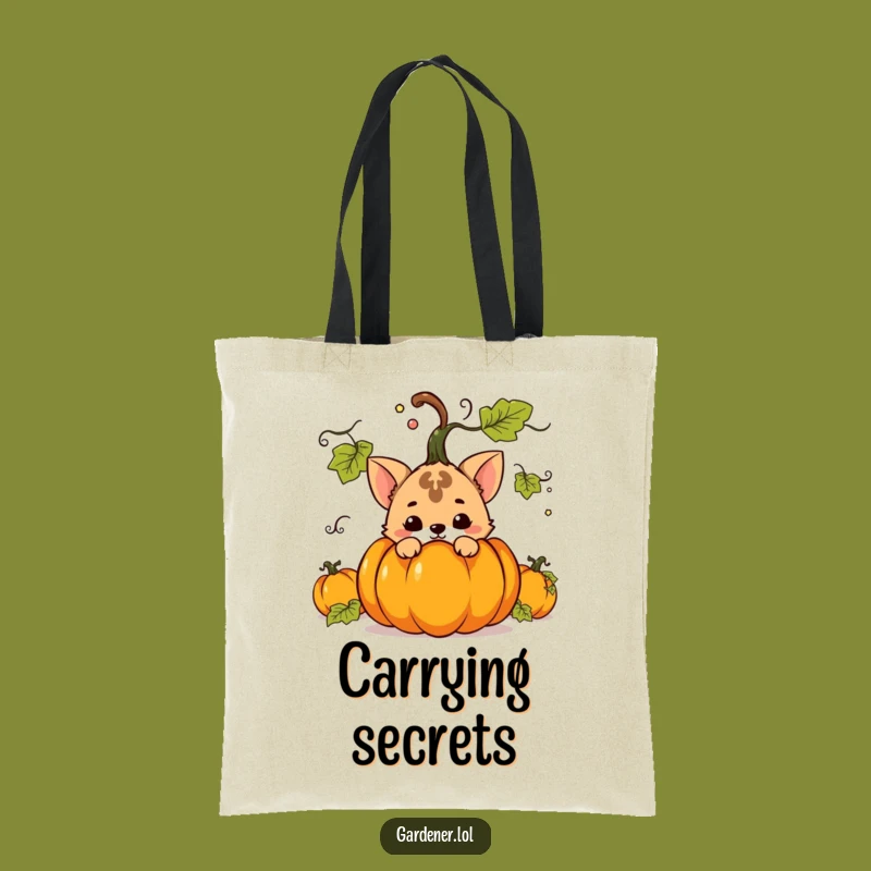 Funny Pumpkin Hideout Tote Bag: Carry Your Secrets, A Playful Funny Gift!