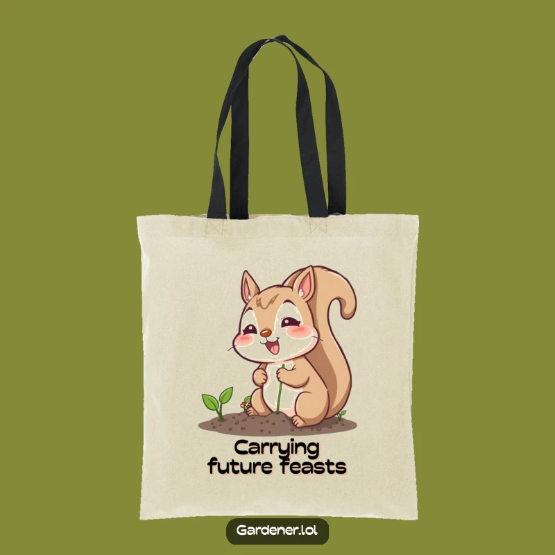 Funny Squirrel Planting Seeds Tote Bag - Stylish & Cheerful Garden Accessory