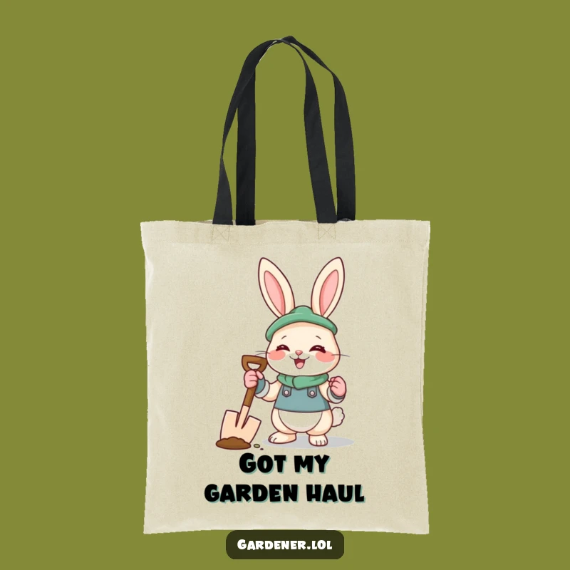 Funny Rabbit Gardener Tote Bag: Giggle-Worthy Shopping, Garden Haul