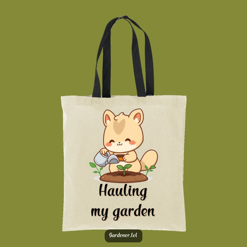 Funny Gardener Animal Tote Bag: Cute Sprout Watering Carry-All, Gift