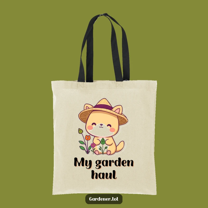 Funny Garden Hat Animal Tote Bag: Carry Your Essentials with Sunny Green Humor